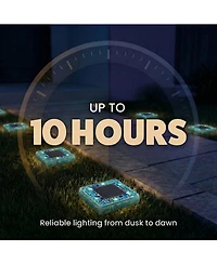Bell + Howell Mosaic Square Disk Lights Solar Powered 6 Led Weather Resistance Path 4-Piece