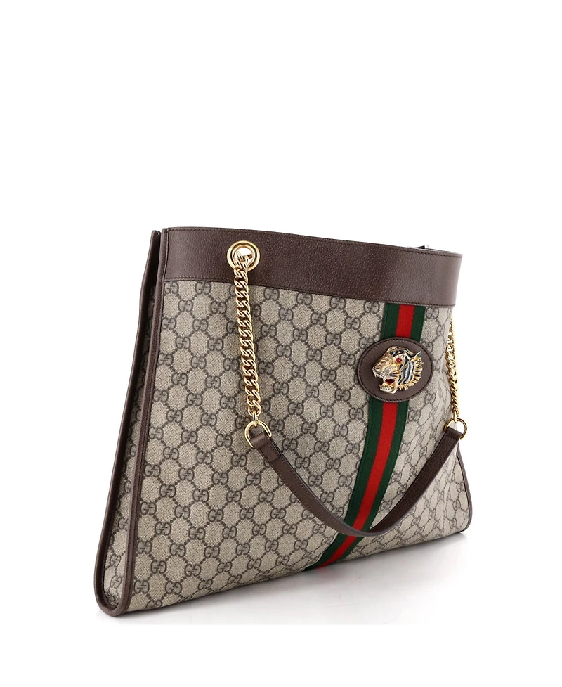 Pre-Owned Gucci Large Rajah Chain Tote Gg Coated Canvas