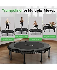 Bcan 550LBS Mini Rebounder Trampoline, 48" Foldable Fitness Trampoline with Bungees, Quiet and Stable Exercise (Without Handle)