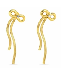 Rebl Jewelry Women's Bow Chain Drop Earring