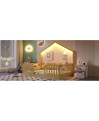 Streamdale Furniture Wooden Montessori Floor Bed with Light