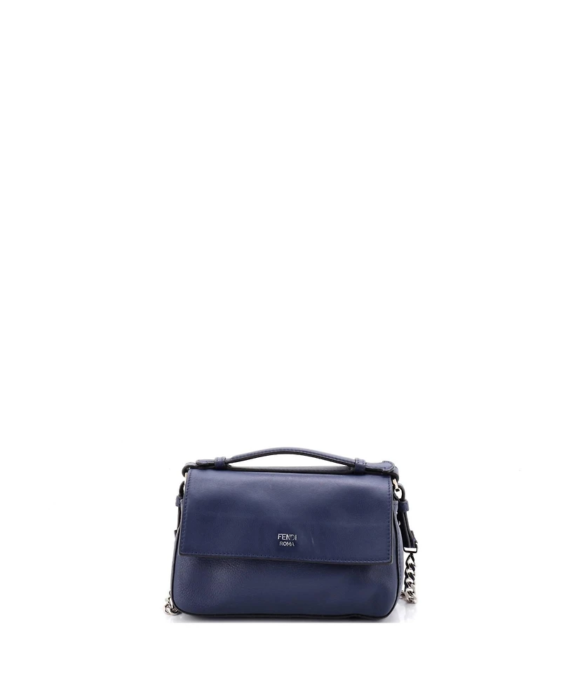 Pre-Owned Fendi Micro Double Baguette Studded Leather