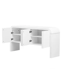 Streamdale Furniture Wave Console Table 4 Doors and Shelf