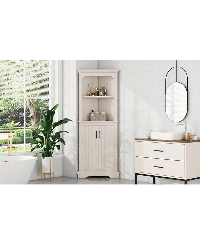 Streamdale Furniture Tall Corner Cabinet with Doors