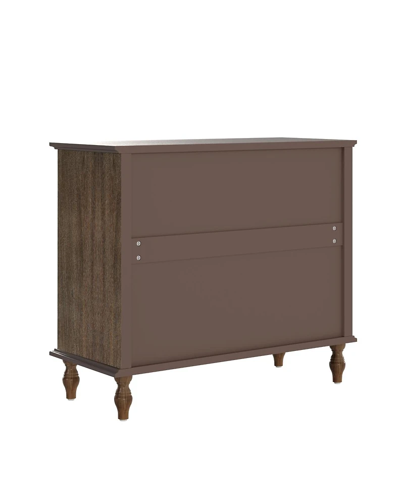 Streamdale Furniture Antique 4-Drawer Chest with Solid Wood Foot and Metal Knobs