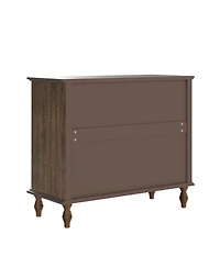 Streamdale Furniture Antique 4-Drawer Chest with Solid Wood Foot and Metal Knobs