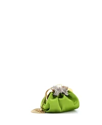 Pre-Owned Gucci Crystal Bow Chain Clutch Satin