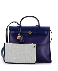 Pre-Owned Hermes 31 Herbag Zip Berline Vache Canvas and Leather