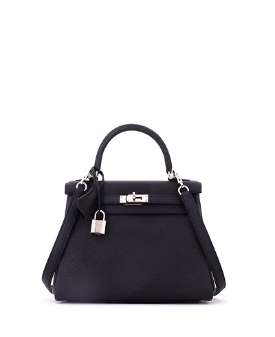 Pre-Owned Hermes Kelly Handbag Togo with Palladium Hardware