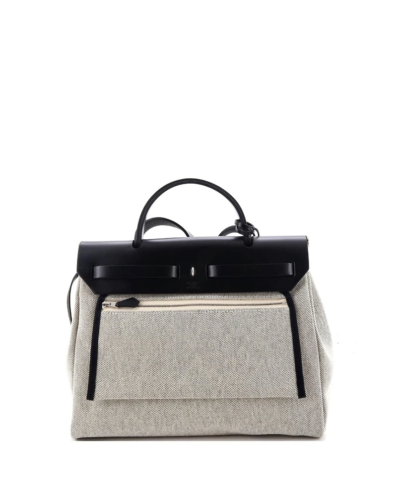 Pre-Owned HERMES 31 Herbag Zip Pegase Pop Toile and Leather