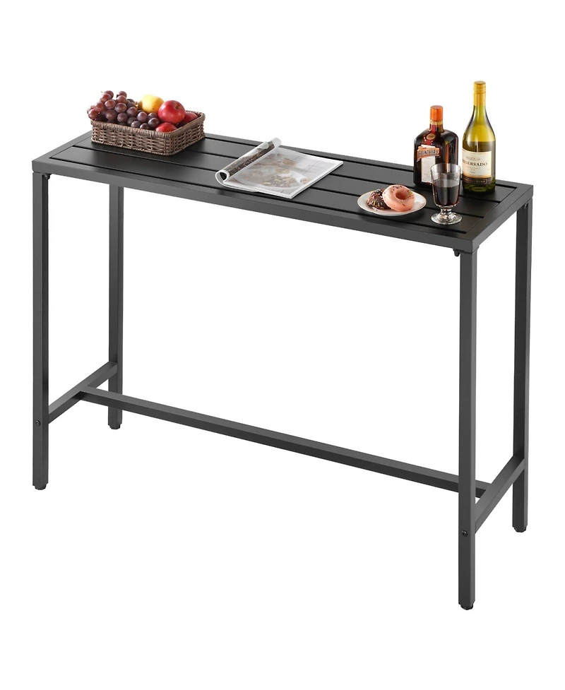 Cozito Outdoor Bar Table, 47 x 15 x 39 inches Counter Height Patio Dining Table