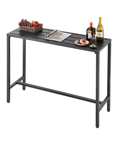 Cozito Outdoor Bar Table, 47 x 15 x 39 inches Counter Height Patio Dining Table