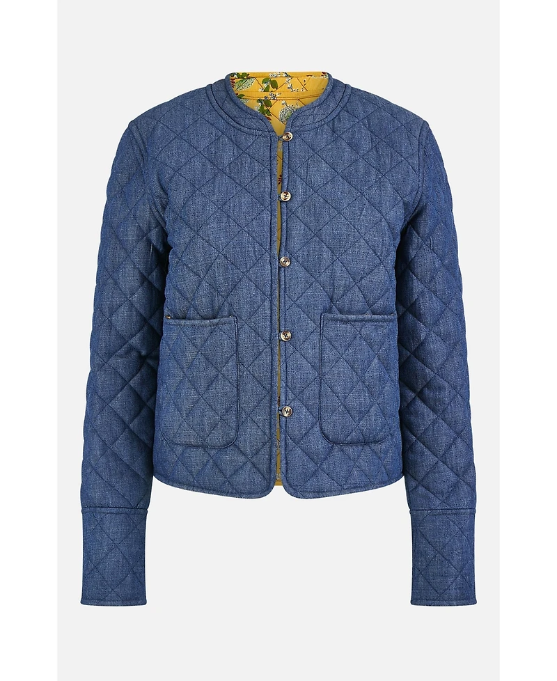 Yumi Women's Long Sleeve Quilted Reversible Jacket
