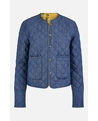 Yumi Women's Long Sleeve Quilted Reversible Jacket
