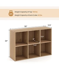 Slickblue Modern 6-Cube Organizer Bookcase with Anti-Tip Hardware