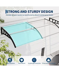 gaomon 40inchx80inches Window Awning Canopy Exterior, Polycarbonate Cover, for Door Entrance, Clear