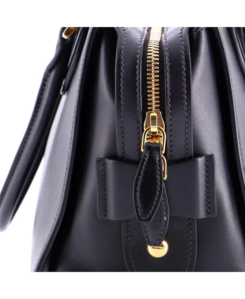 Pre-Owned Prada Small Convertible Zip Around Satchel City Calfskin and Saffiano Leather