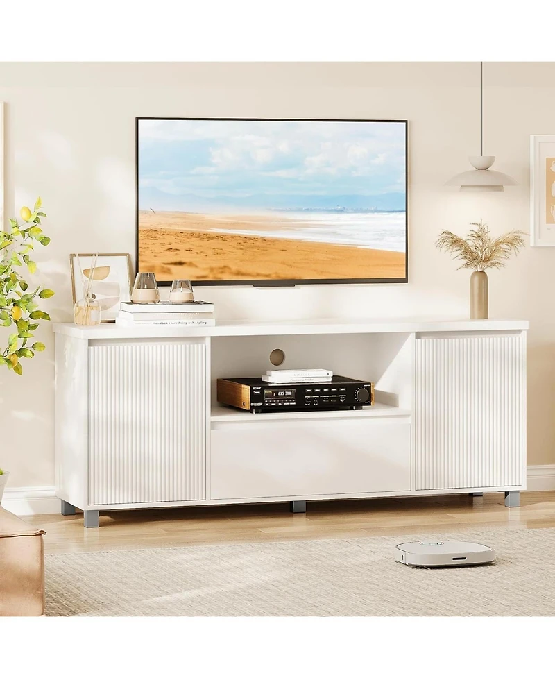 gaomon Tv Stand for Living Room Tv Console with Drawer and 2 Cabinets Tv Media Console Cabinet for Living Room and Bedroom simple change to inches