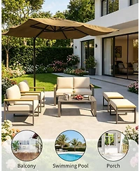 gaomon All-Weather Indoor/ Outdoor Single Sofa Armchair Set of 2 for Balcony, Garden, Deck, Living Room