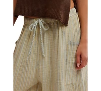 Free People Women's Quinn Mid-Rise Striped Pants
