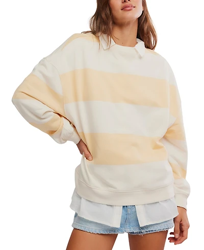 Free People Women's Classic Crewneck Stripe Oversized Top