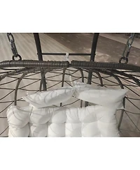 Streamdale Furniture 2-Person Wicker Hanging Egg Chair with Stand for Indoor and Outdoor Use