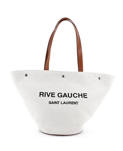 Pre-Owned Saint Laurent Rive Gauche Trapezoid Tote Canvas
