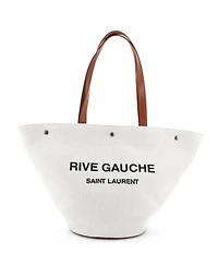 Pre-Owned Saint Laurent Rive Gauche Trapezoid Tote Canvas