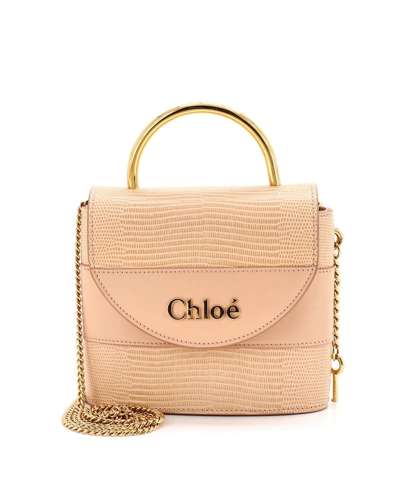Pre-Owned Chloe Small Aby Lock Bag Embossed Leather
