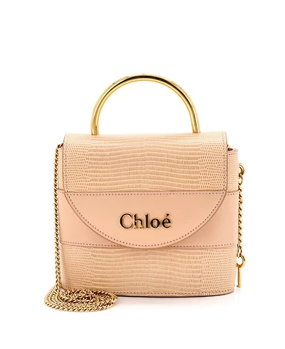 Pre-Owned Chloe Small Aby Lock Bag Embossed Leather