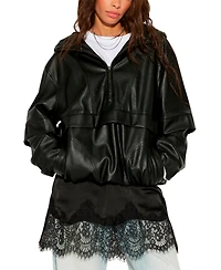 Free People Women's Meet The Middle Lace Half Slip Mini Skirt