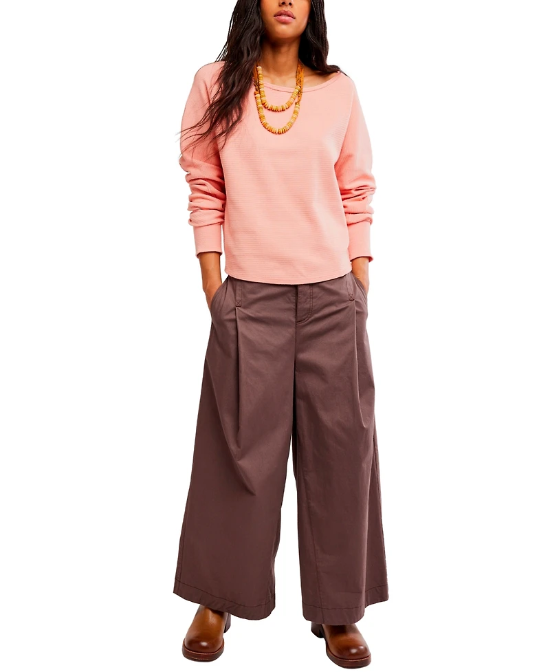 Free People Women's Jess Asymmetric Long Sleeve Top