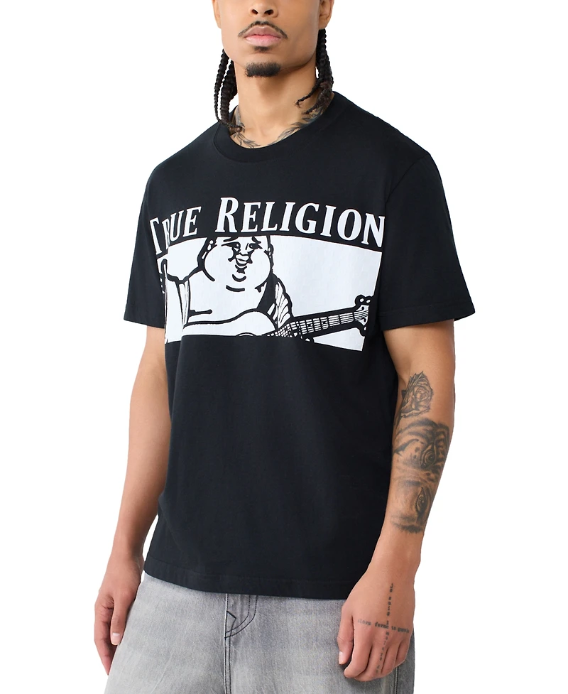 True Religion Men's Checkered Buddha Short-Sleeve T-Shirt