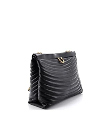 Pre-Owned Salvatore Ferragamo Medium Gancini Drawstring Chain Tote Quilted Leather