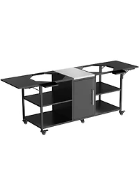 Streamdale Furniture Outdoor Grill Cart for Two Large Big Egg or Kamado Joe Grills