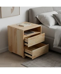 Streamdale Furniture Modern 20 inches Nightstand Charger and Shelves