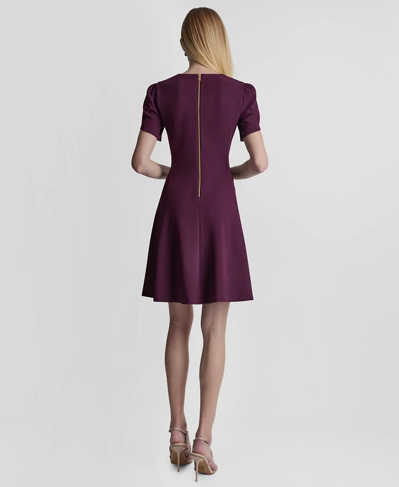 Dkny Women's Tulip Sleeve Fit and Flare Dress