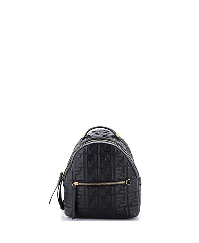 Pre-Owned Fendi Mini By The Way Backpack Zucca Embossed Leather