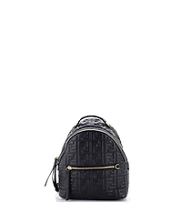 Pre-Owned Fendi Mini By The Way Backpack Zucca Embossed Leather