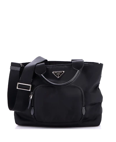 Pre-Owned Prada Medium Front Pocket Padded Tote Tessuto