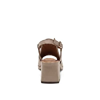 Forever & Always Shoes Women's Janelle Leather Block Heel Sandal