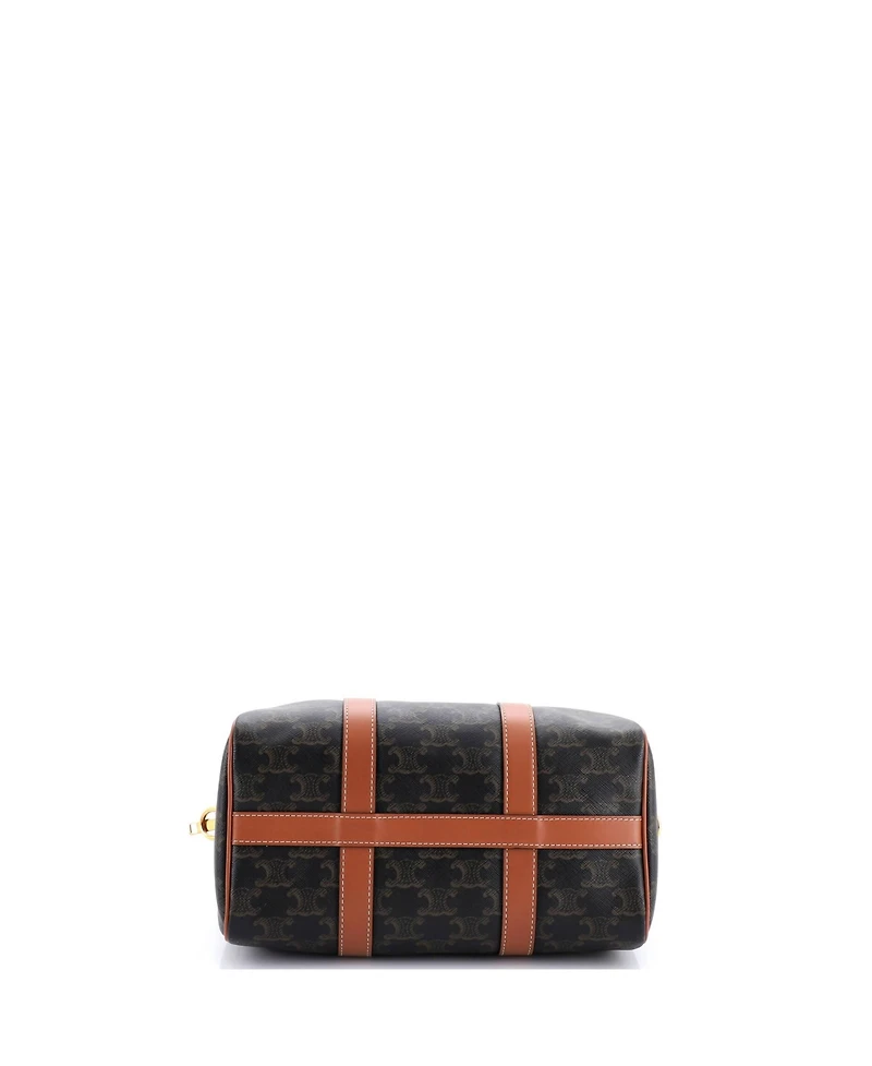 Pre-Owned Celine Medium Boston Bag Triomphe Coated Canvas