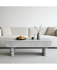 Streamdale Furniture Fluted Mid-Century Modern Coffee Table