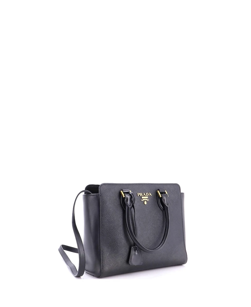 Pre-Owned Prada Small Convertible Zip Tote Saffiano Leather