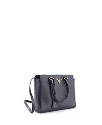 Pre-Owned Prada Small Convertible Zip Tote Saffiano Leather
