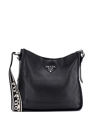 Pre-Owned Prada Medium Logo Strap Crossbody Bag Vitello Daino