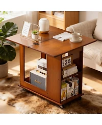 Streamdale Furniture Bamboo Folding Bed/Sofa Table with Storage