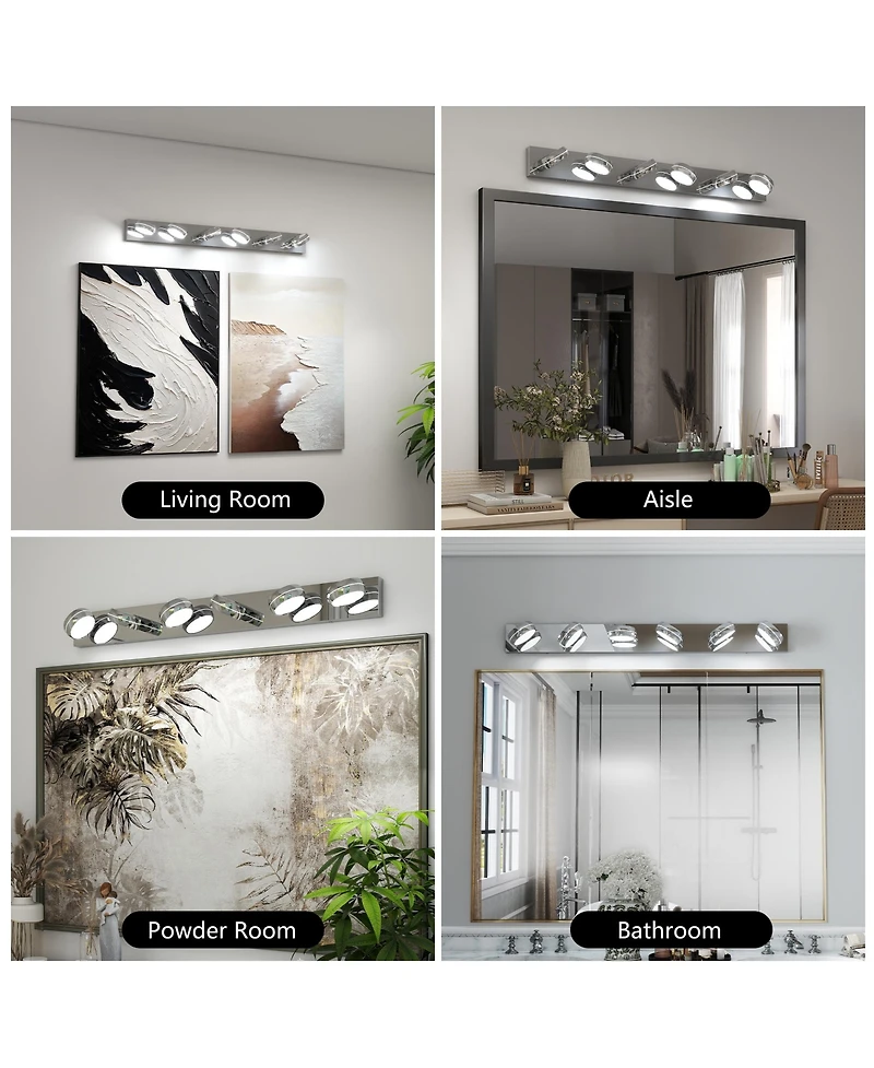 Busdays 43 Inch 6 Light Led Modern Bathroom Vanity Light Fixture Over Mirror 18W Bath Light Bar