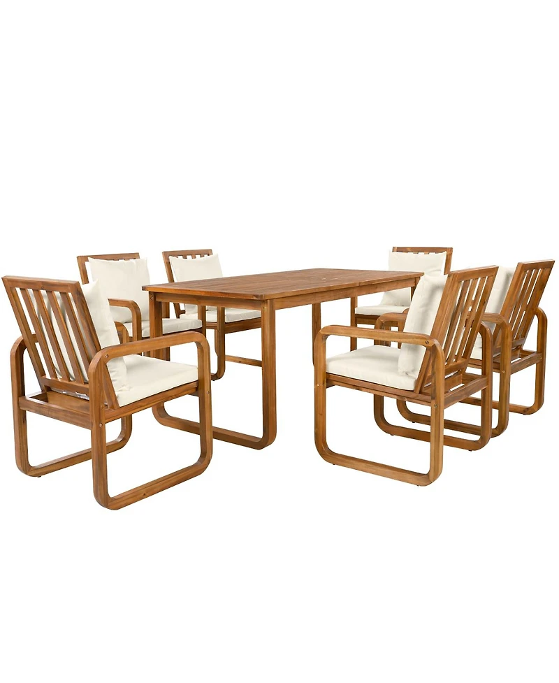 Streamdale Furniture 7-Piece Patio Dining Set with Removable Cushions