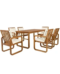 Streamdale Furniture 7-Piece Patio Dining Set with Removable Cushions